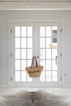Stylish Handbag with Nantucket name in minimalist home interior 