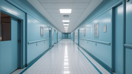 Clean and Well-Lit Hospital Corridor: Pathway to Care and Recovery