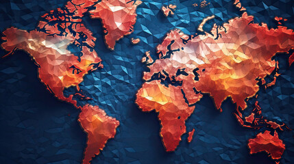 World map abstract texture surface background. Generative AI.