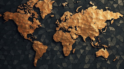 World map abstract texture surface background. Generative AI.