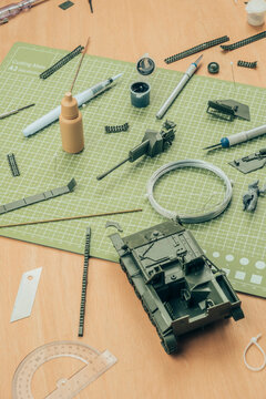 Scattered part of tank model.