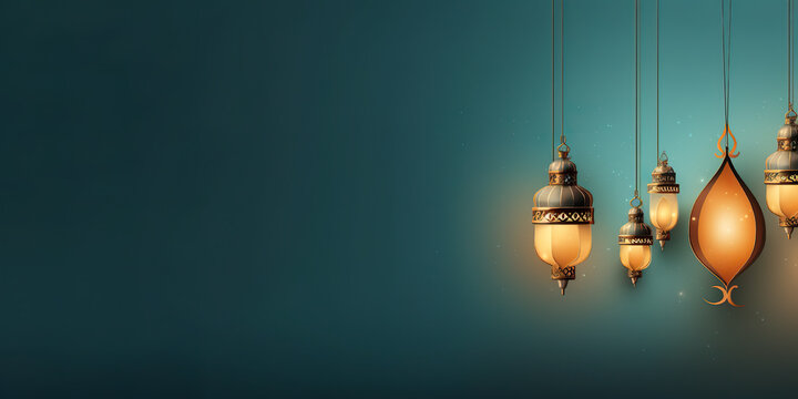 Ramadan Lantern decoration background 3d rendering