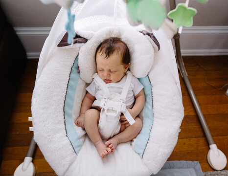 baby in swing