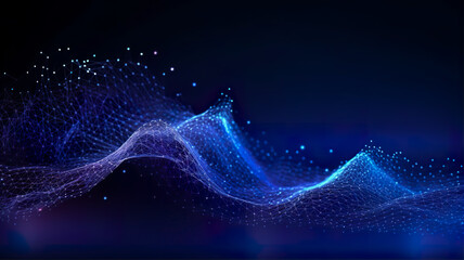 Futuristic Tech Vortex: Abstract Blue Particle Mesh Background