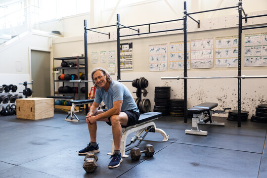 Mature, active man portrait in the gym.