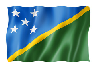 Solomon Islands flag isolated on white