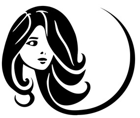 Woman waving hair transparent logo