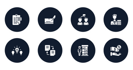 business filled icons set. flat filled icons sheet included enquiry, cryptographic, competitor, accountant, difference, distributed ledger, retailer, commission vector.