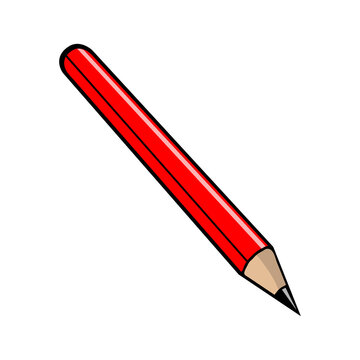 red pencil vector illustration