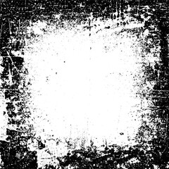 Grunge is black and white. The background is vector abstract. Monochrome texture of scratches, chips, scuffs, dirt. Surreal Backdrop template