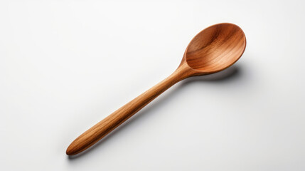 wooden spoon isolated on white background. Generative Ai