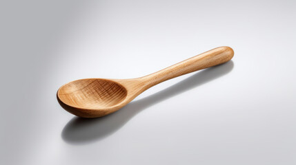 wooden spoon on a white background. Generative Ai