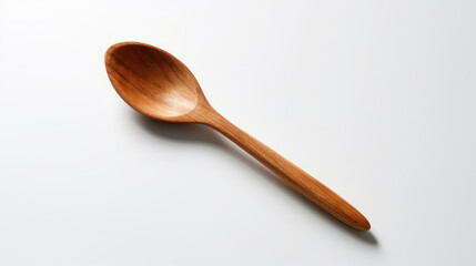 wooden spoon isolated on white. Generative Ai