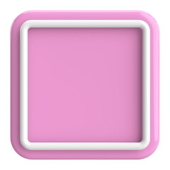 3D rectangle button. Empty button. 3D illustration.