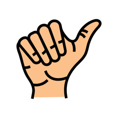 Fototapeta premium opposable thumb human evolution color icon vector. opposable thumb human evolution sign. isolated symbol illustration