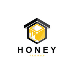 Honey Logo, Honey Bee Animal Vector, Livestock Design Simple Minimalist Icon Symbol Illustration