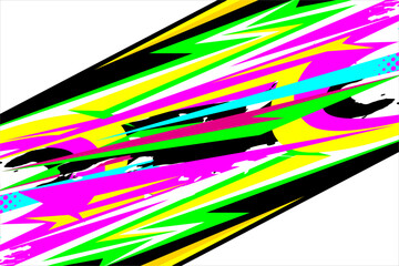 abstract racing background vector design with a unique line pattern and with a mix of bright colors and splash effects, looks good, perfect for your wrapping design