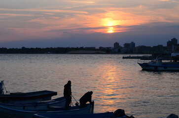 sunset on the sea