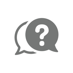 Question mark chat bubble vector icon. Help, FAQ and support fill symbol.