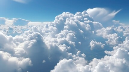 Cloud White and Blue Color Background Wallpaper Illustration. Generative Ai