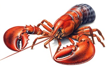 lobster isolated on white background. Generated by AI.