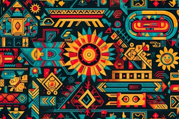 Illustration of aztec pattern generated by AI