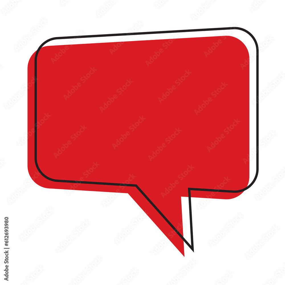 Poster red bubble speech isolated