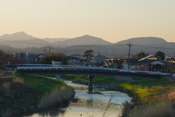 Japanese river and town