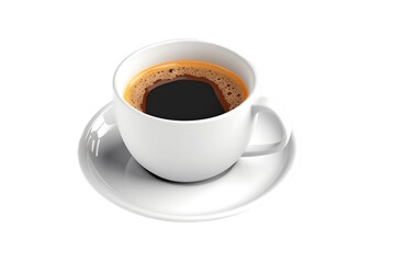 Stylish 3D Coffee Cup Illustration Isolated on a Transparent Background, Generative Ai