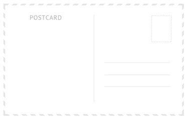 Envelope Postcard Template with Place for Message and Mail Stamp. Vector illustration of Design of Blank Post Card