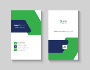 Green business card design template