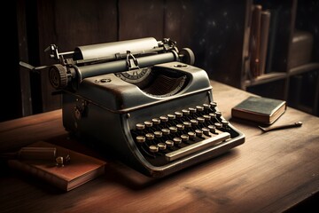 Fototapeta na wymiar A vintage typewriter with a blank sheet of paper