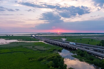 Mobile Bay, Alabama at sunset
