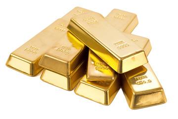 Gold bars, no background