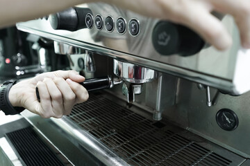 make coffee with coffee machine