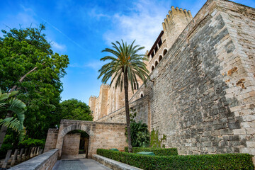 Royal Palace of La Almudaina next to cathedral La Seu. One of the official residences of the...