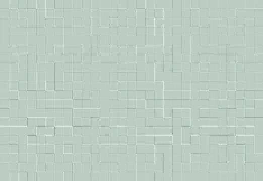 Abstract light green colors emboss style for texture background and backdrop. Graphic design with square shapes pattern concept. Green background.
