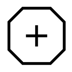 add file icon  upload file icon with octagon frame line