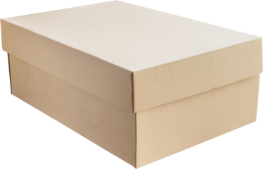 Mockup brown cardboard box isolated on white background