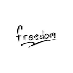 freedom text hand drawn background illustration
