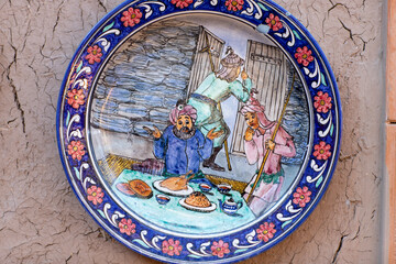 artistic drawing in a plate