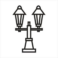 garden lamp vector icon logo template