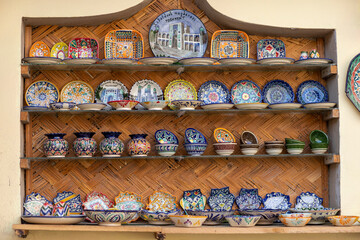 ceramic plates vessels in art gallery