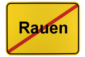 Illustration eines Ortsschildes der Gemeinde Rauen in Brandenburg
