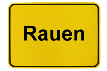 Illustration eines Ortsschildes der Gemeinde Rauen in Brandenburg