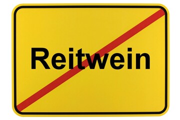 Illustration eines Ortsschildes der Gemeinde Reitwein in Brandenburg