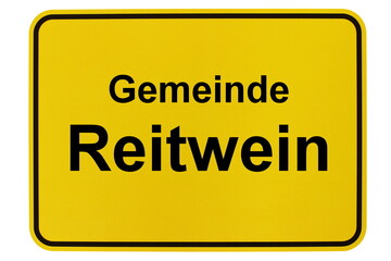 Illustration eines Ortsschildes der Gemeinde Reitwein in Brandenburg