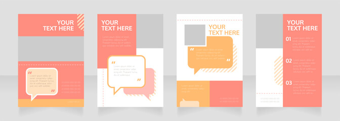 Customer service blank brochure layout design. Info in speech bubble. Vertical poster template set with empty copy space for text. Premade corporate reports collection. Editable flyer paper pages