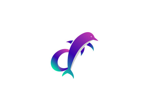 Dolphin logo icon vector,  couple dolphin logo design concept template,  dolphin logo