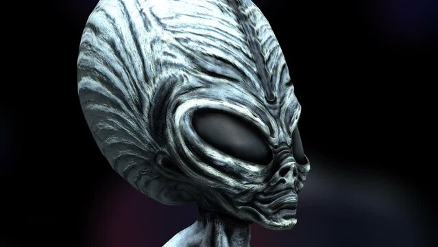 Seamless loopable animation of an alien head spinning